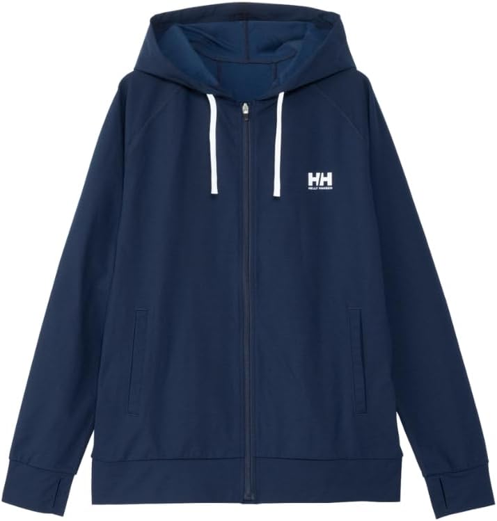 

Футболка-рашгард HELLY HANSEN с длинными рукавами и полной застежкой-молнией, защита от УФ-излучения для пляжа и бассейна (HH82405), унисекс, для взрослых, темно-синий