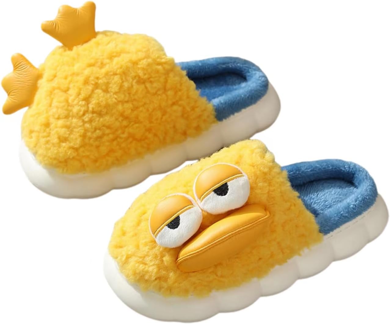 

Женские пушистые тапочки с утенком и эффектом памяти Onlvye, желтый