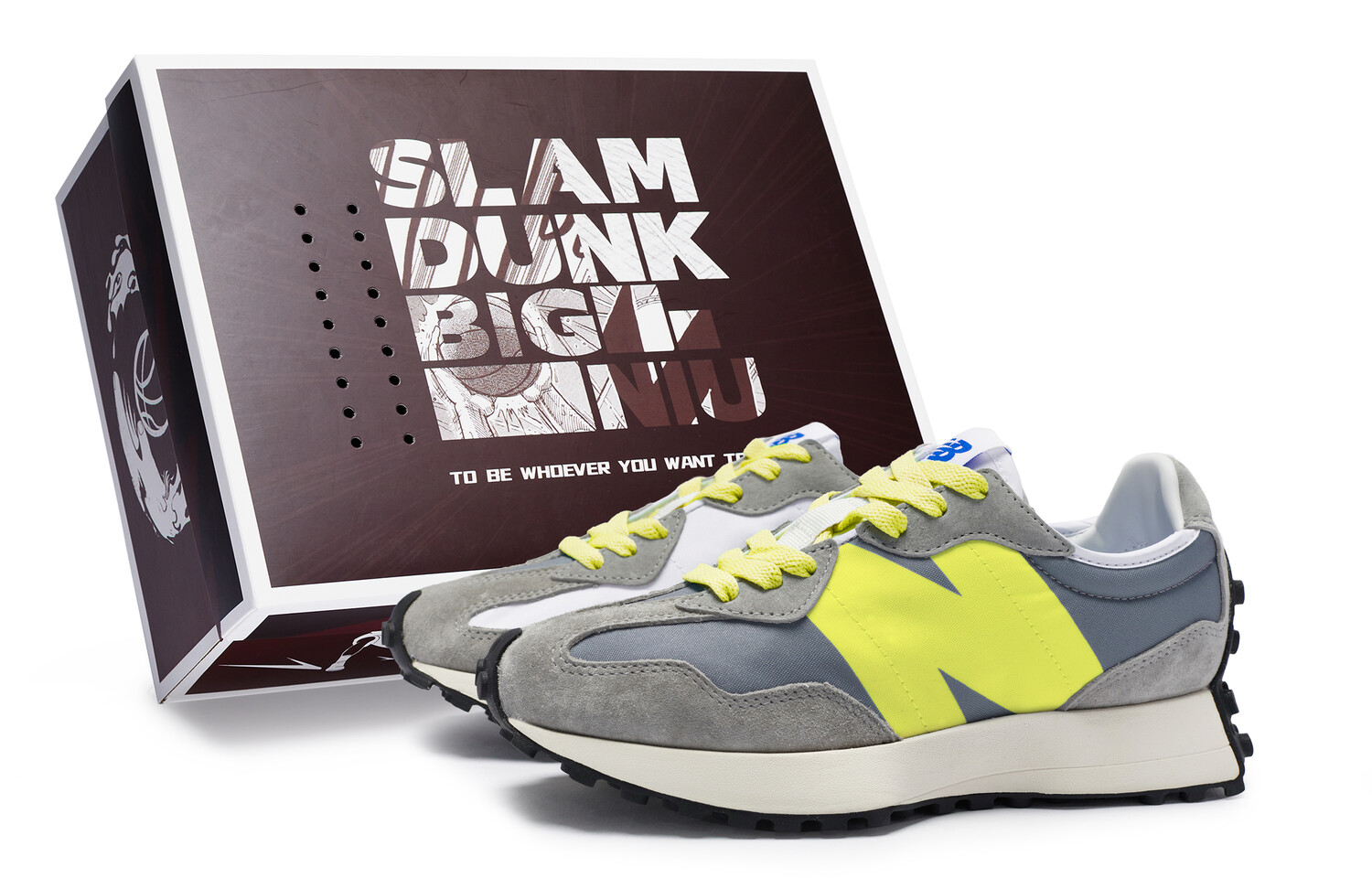 Кроссовки NB 327 унисекс с низким верхом Feather Grey-Lime Smash New Balance