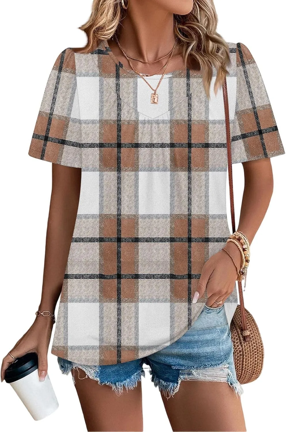 

Женская футболка с коротким рукавом и круглым вырезом Casual Loose Fit