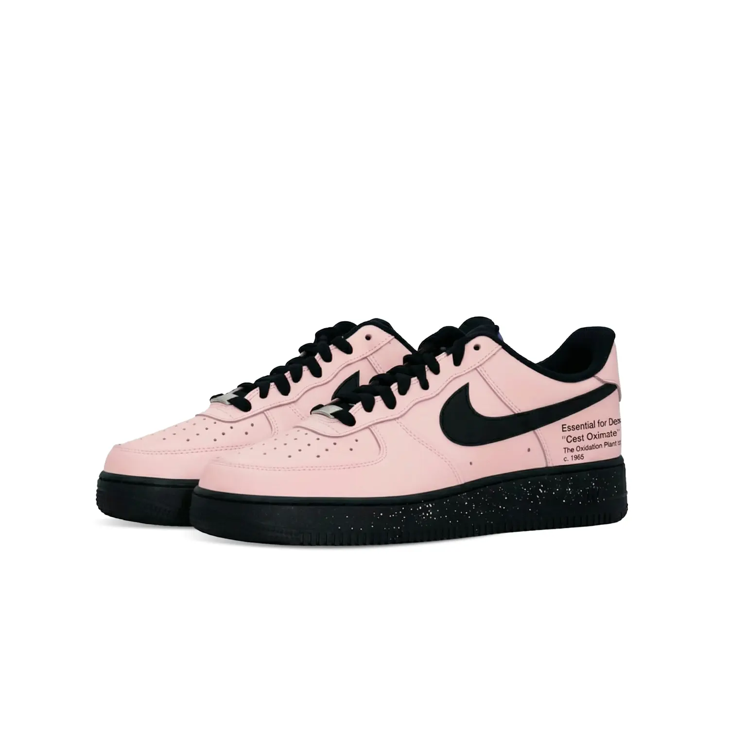 Nike Кроссовки Air Force 1 Abrasion Resistant Height Increasing Low top Skateboard Shoes Unisex Black Pink — фото 4