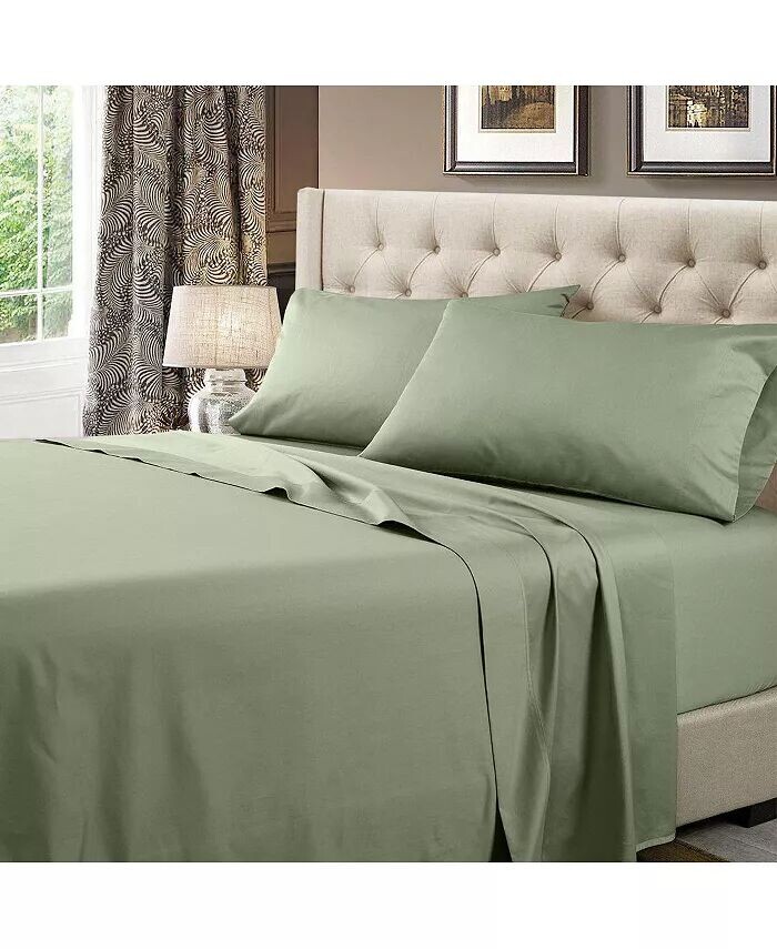 

Комплект простыней из цельного хлопка плотностью 600 нитей, Twin XL Egyptian Linens, зеленый