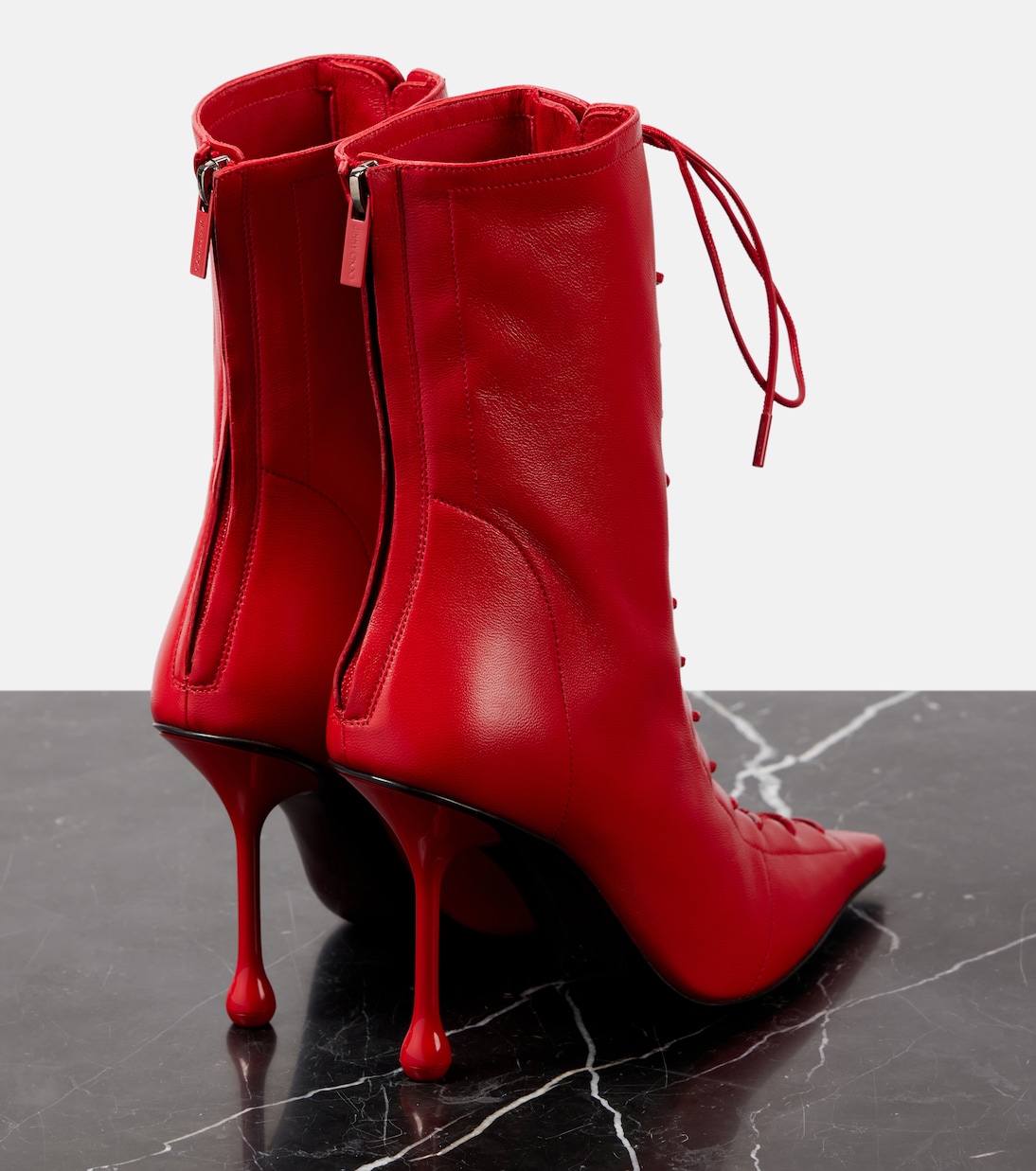 Кожаные ботинки на шнуровке Scarlett 95 Jimmy Choo, Postbox Red — фото 2