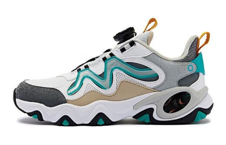 

Qiaodan Амортизирующие, износостойкие низкие детские беговые кроссовки белого и зеленого цвета для подростков