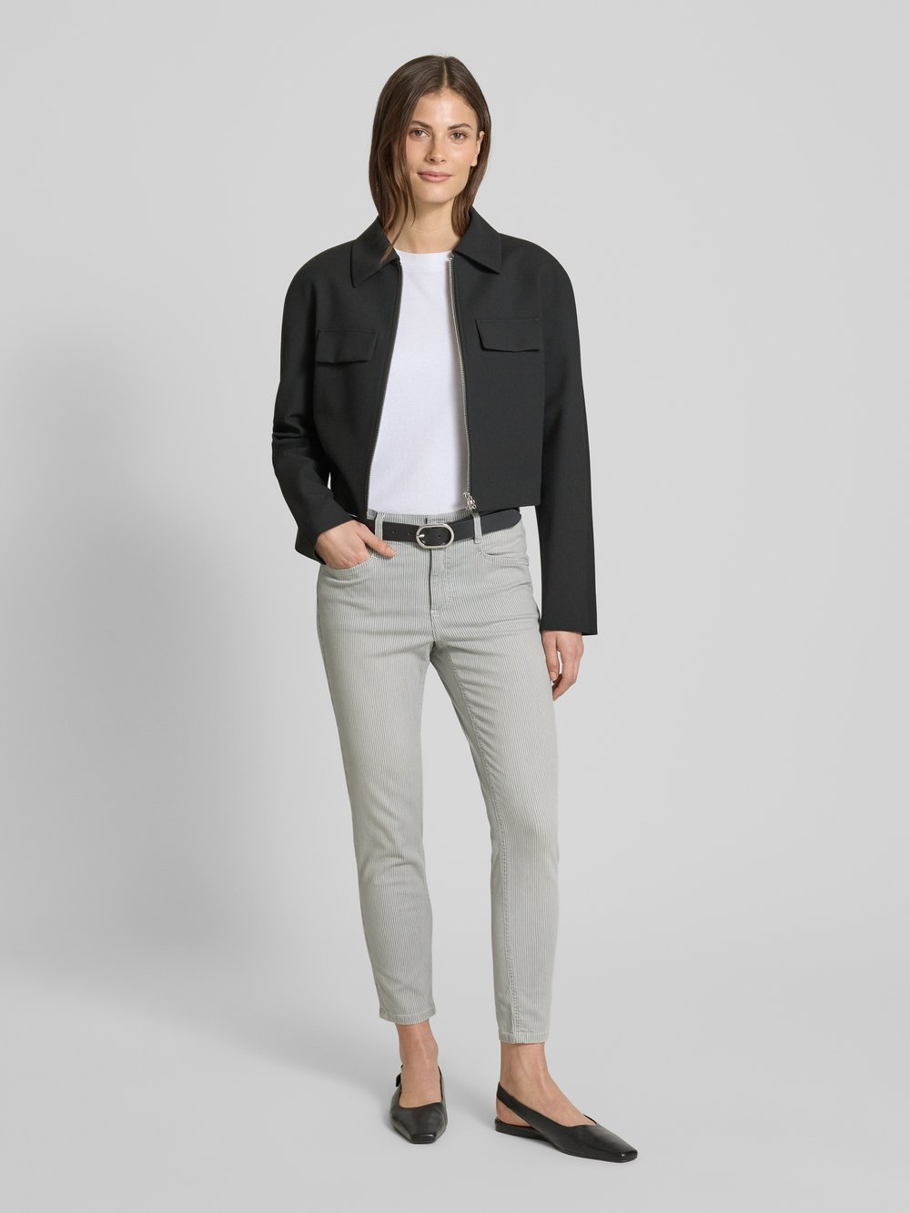 

Джинсы slim fit укороченного кроя, модель 'ORNELLA' Angels, светло-серый