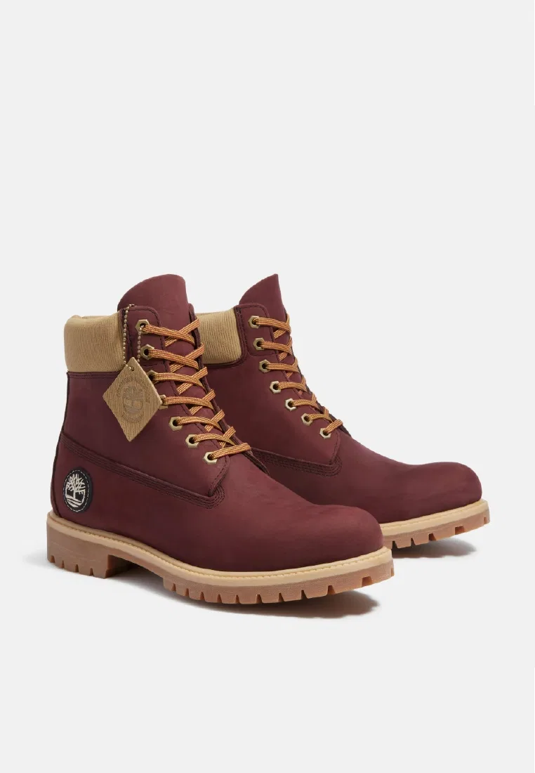 Мужские ботинки Timberland Premium 6-Inch водонепроницаемые, бордовый — фото 4