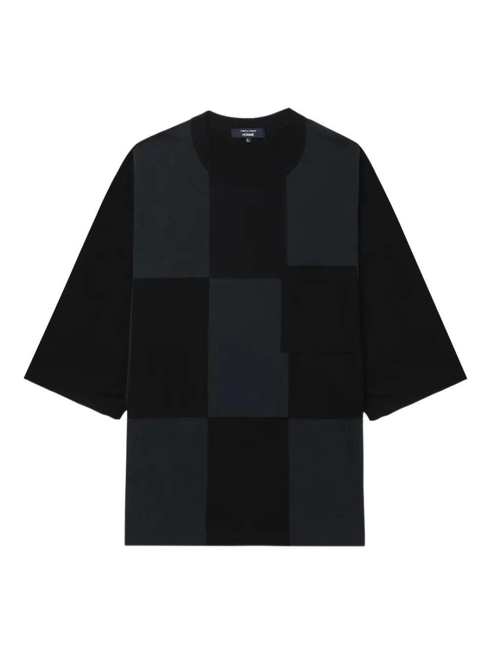 

Клетчатая футболка с накладным карманом Comme des Garçons Homme, черный