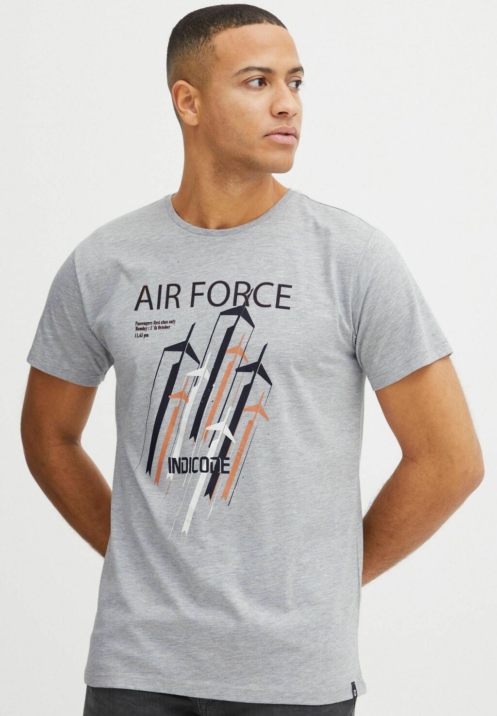 

Футболка с принтом IDRONNY INDICODE JEANS, цвет light grey mix