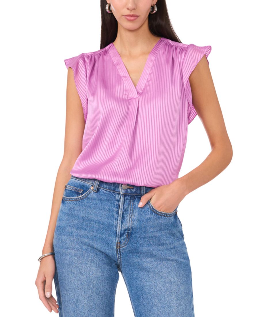 

Женская блузка с рукавами-крылышками в полоску Vince Camuto, Dusty Lavendar