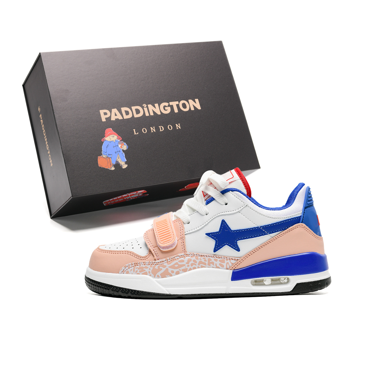 

Paddington Bears Износостойкие лоу-топ скейтерские кроссовки унисекс синий розовый, цвет Blue Pink