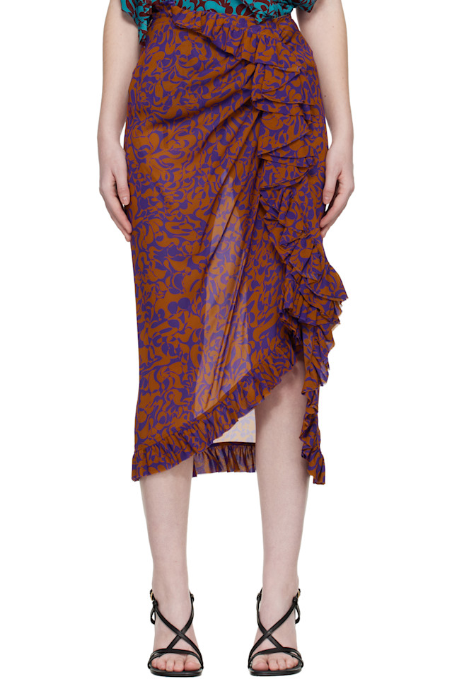 

Dries Van Noten Фиолетовая юбка миди от Sina