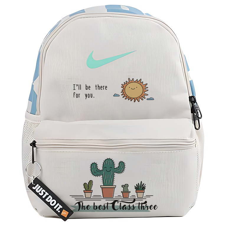 

Nike Тканевый рюкзак женский серо-белый, Cartoon Cactus