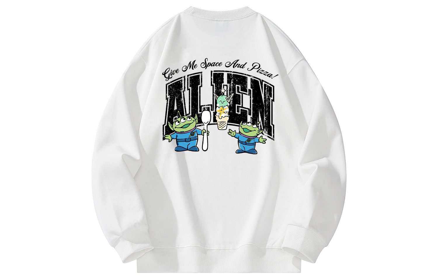 

Свитшоты Unisex Crew Neck Moderate Heavyweight Disney, белый fleece-lined