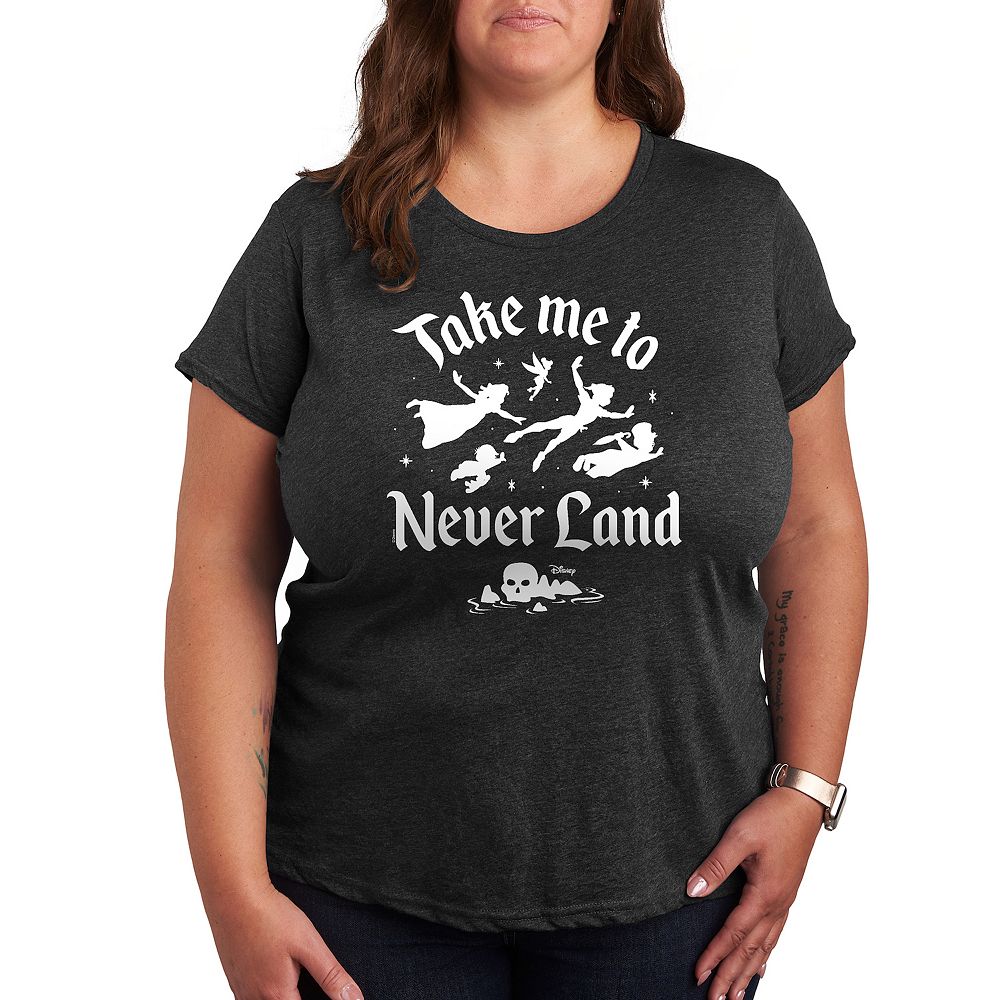 

Футболка Disney's Peter Pan Plus с рисунком Take Me To Never Land, цвет Heather Charcoal