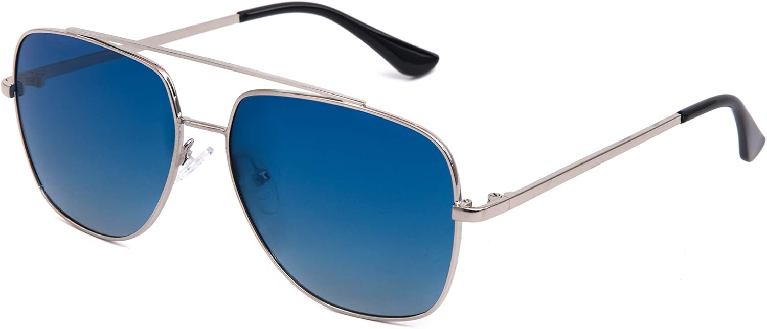 

FV поляризованные солнцезащитные очки Fabio Valenti, стиль авиатор/навигатор, квадратные/прямоугольные, цвет: серебристая оправа, синие градиентные линзы, модель Ls1005