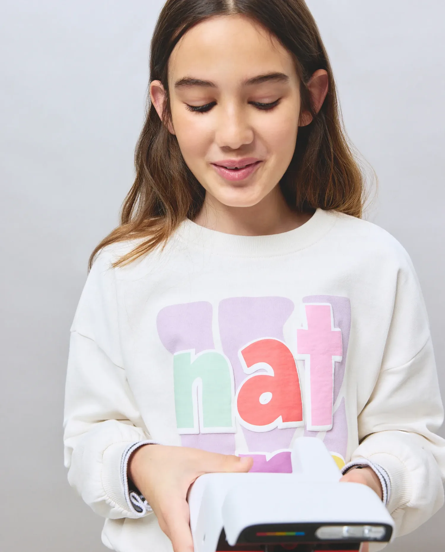 Толстовка для девочки с круглым воротом без капюшона Kids El Corte Inglés, белый