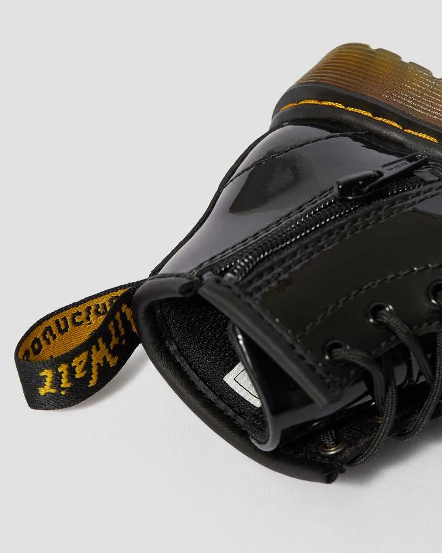 Детские лакированные ботинки на шнуровке 1460 Dr Martens, черный — фото 3