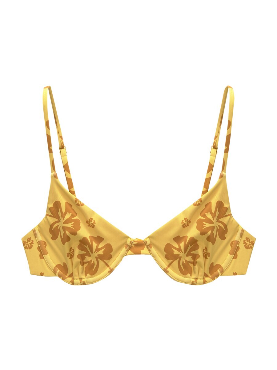 

Верх бикини Pull&Bear T-shirt Bikini Top, цвет dark yellow/mottled yellow