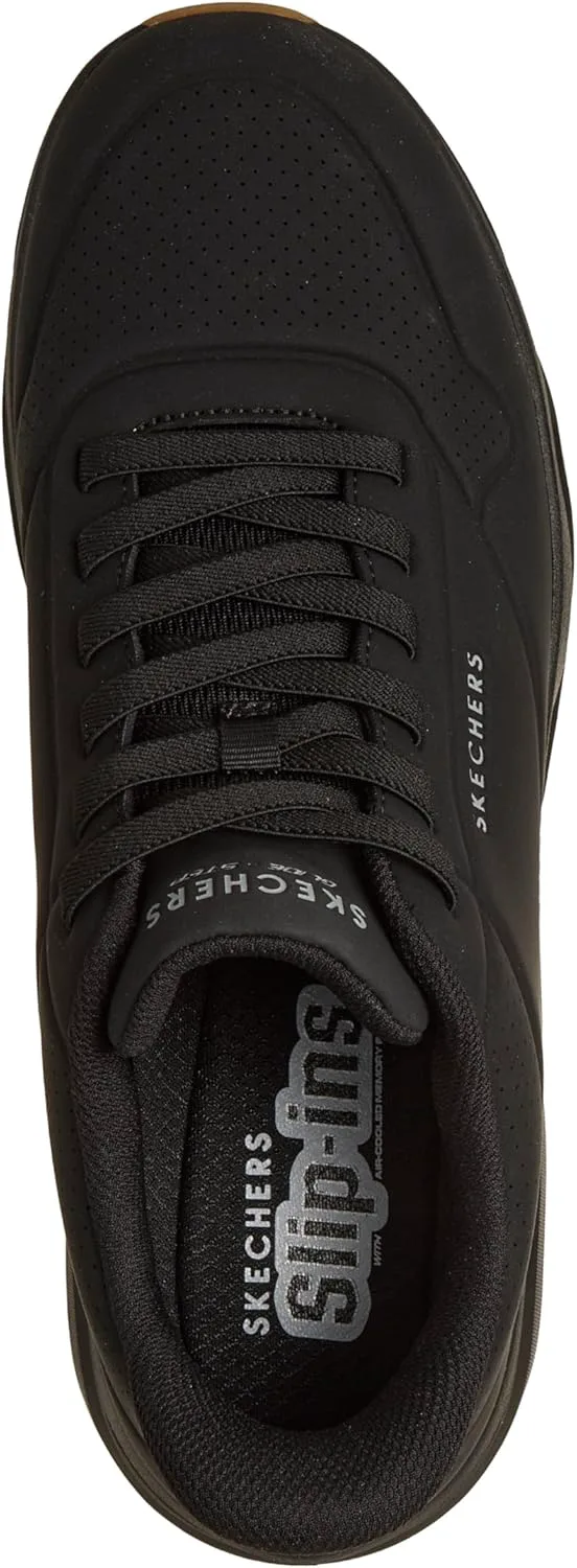 Мужские кроссовки Skechers Uno Step-Glide на воздухе без шнурков, черный — фото 2