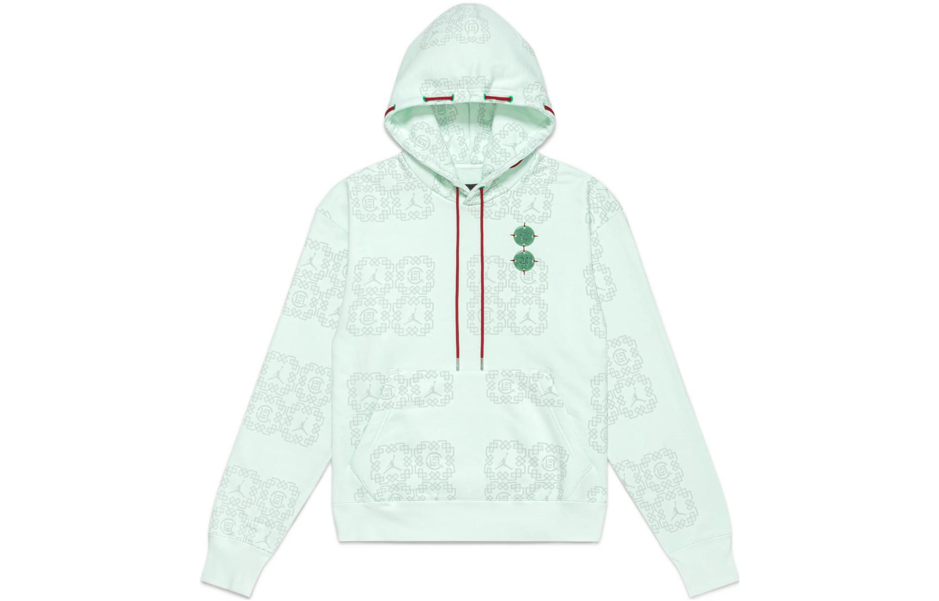 Футболка X Clot Jade Fleece Hoodie Азиатский размер Jordan, бирюзовый — фото 2