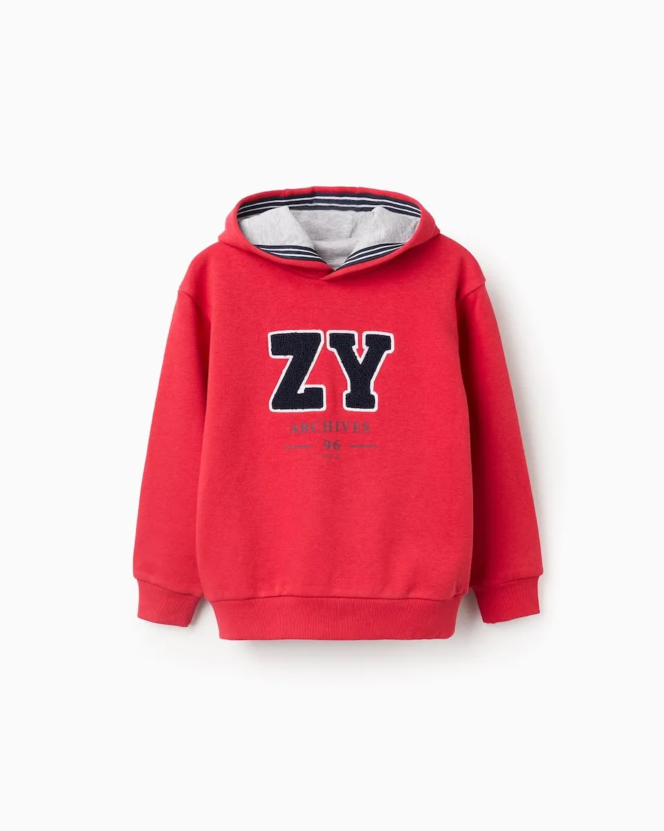 

Детская толстовка с капюшоном, подвешенная на вешалке Zippy, красный