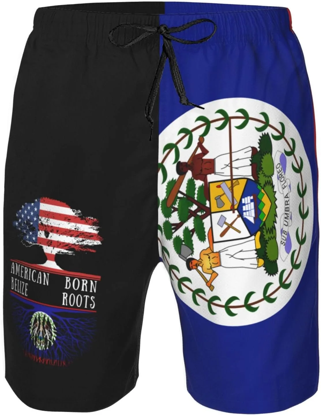 Мужские шорты для плавания с изображением американского флага и белизских корней Generic, белый