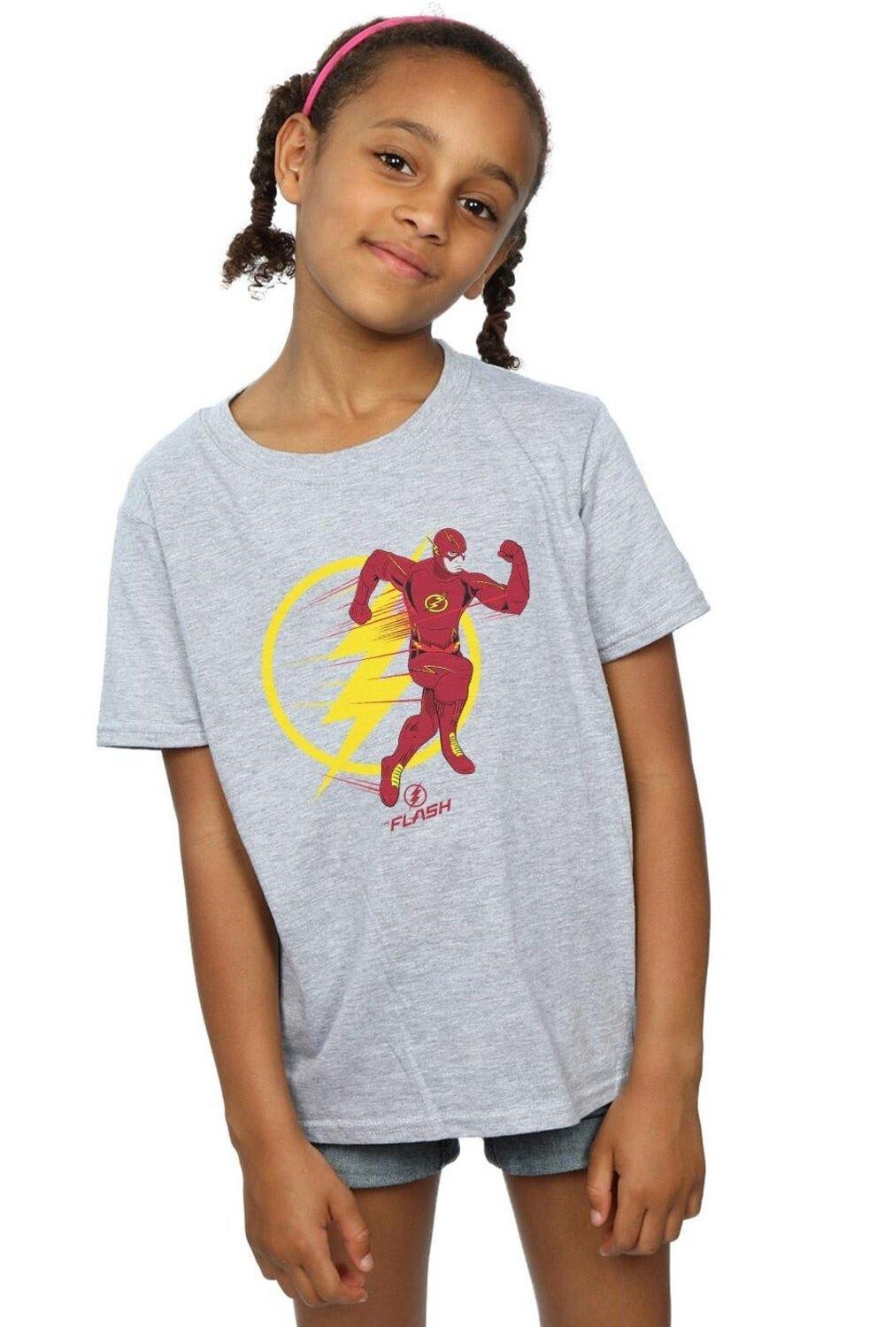 

Хлопковая футболка с эмблемой Flash Running Emblem DC Comics, серый