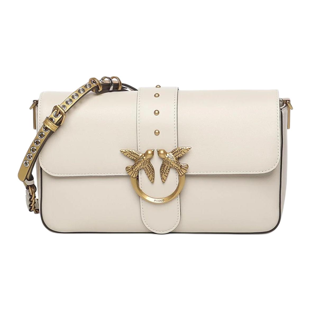 

PINKO Сумка Love Bag из коровьей кожи, женская, цвет ivory