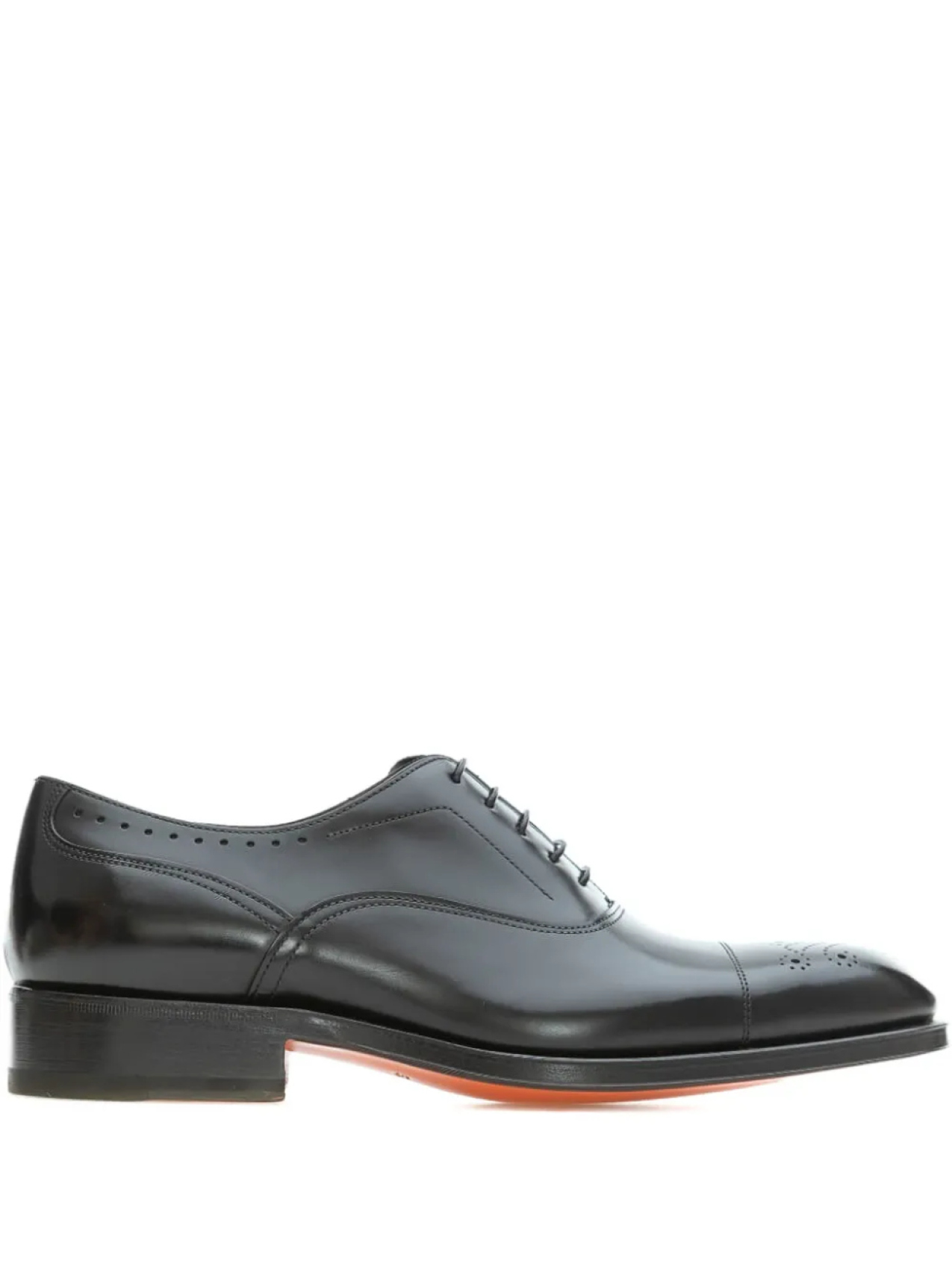 

Туфли-оксфорды Santoni с перфорацией и закрытым носком, черный