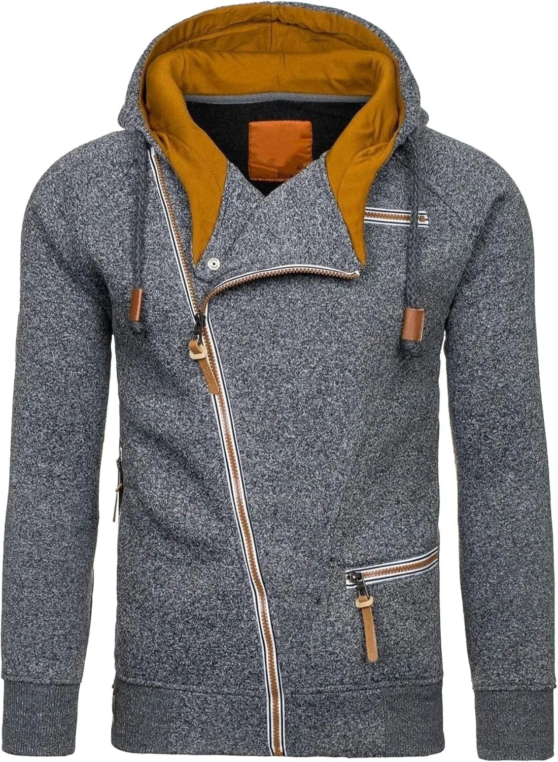 Мужской модный худи с боковой молнией Heavyweight Full Zip с карманом