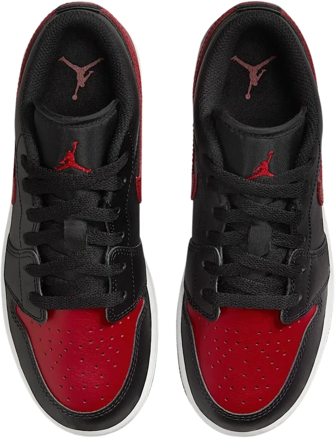 Детские кроссовки Nike Air Jordan 1 Low, черный/красный/белый — фото 2
