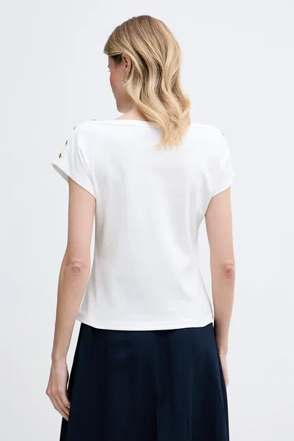 Футболка с коротким рукавом с пуговицами Tommy Hilfiger, белый — фото 3