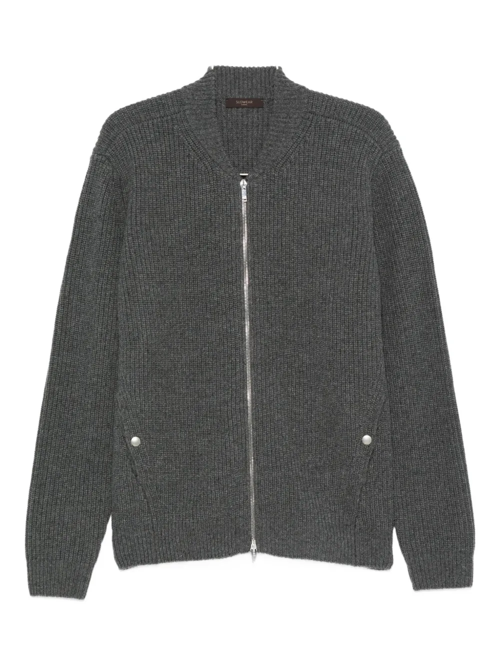 

Кардиган на молнии в рубчик Zanone, серый