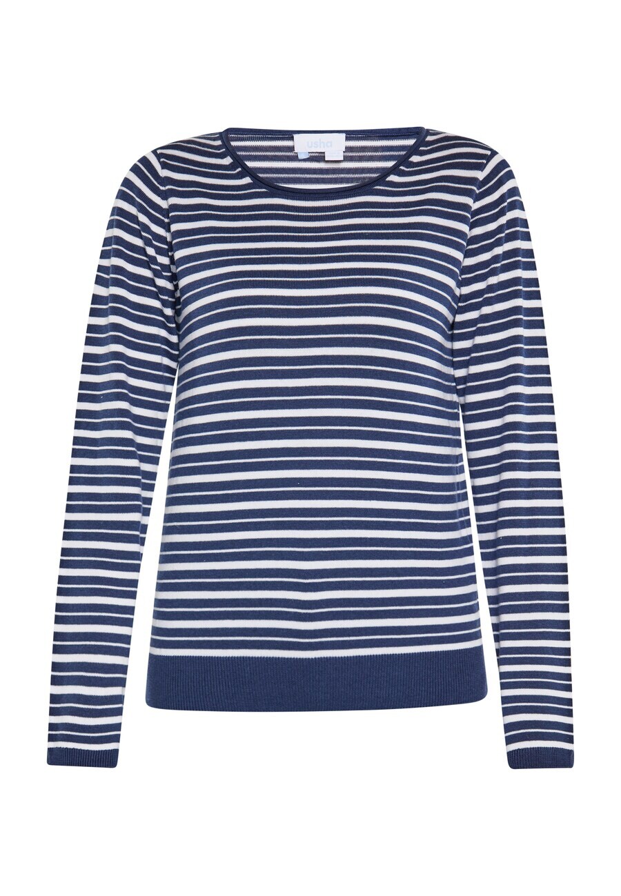 

Тонкий вязаный свитер usha BLUE LABEL Sweater, цвет marine blue/white