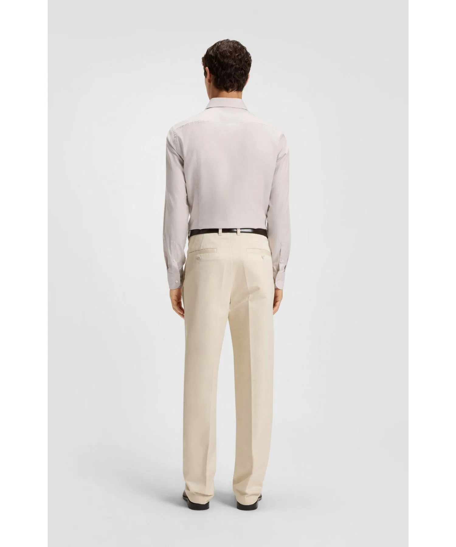 Мужская рубашка BOSS Slim Fit из хлопковой смеси светло-синяя — фото 3