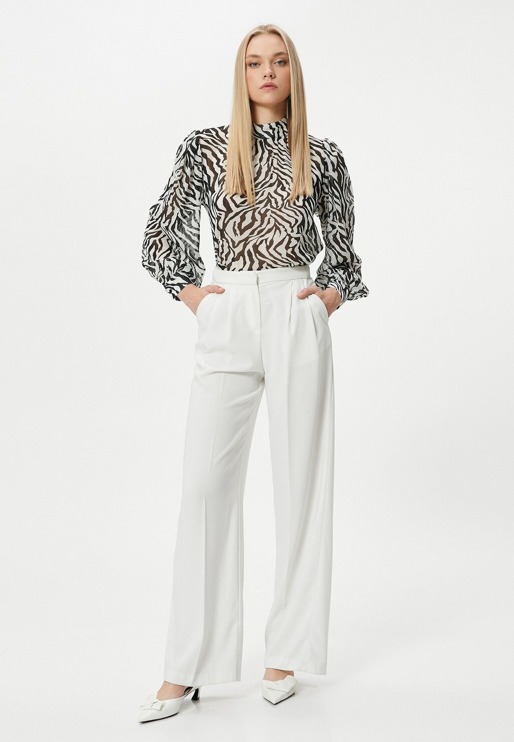 

Блуза PUFF SLEEVE LEOPARD PRINTED Koton, черный