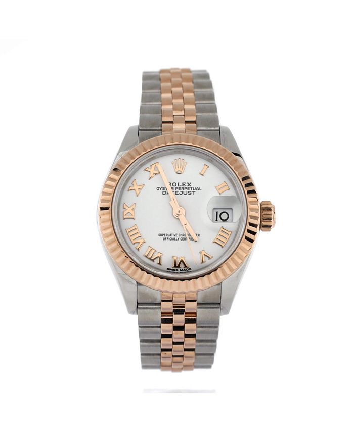 

Часы Oyster Perpetual Datejust Automatic из нержавеющей стали и розового золота 28 мм Pre-Owned Rolex, белый
