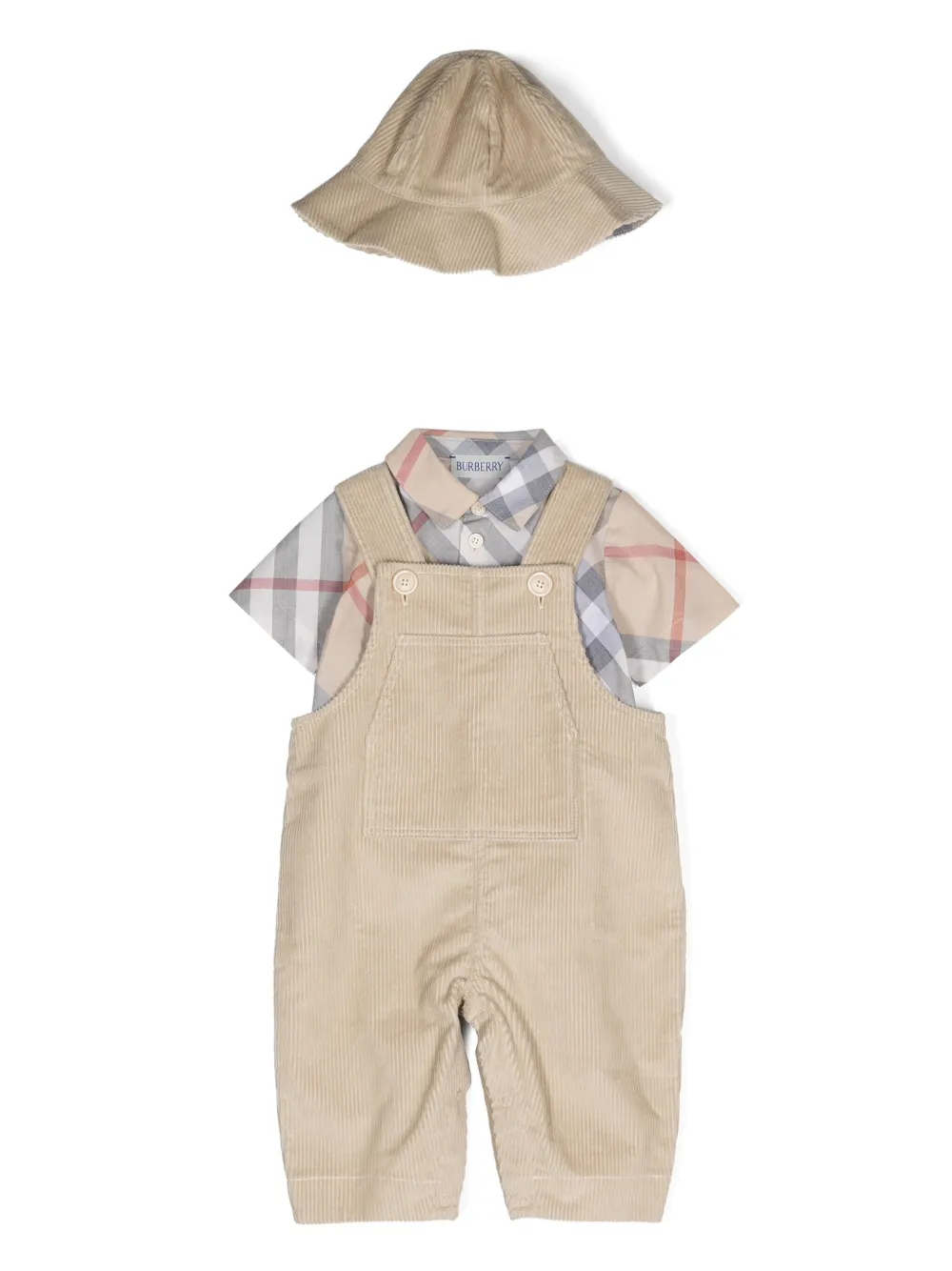 

Вельветовый комплект для новорожденного BURBERRY KIDS, нейтральный