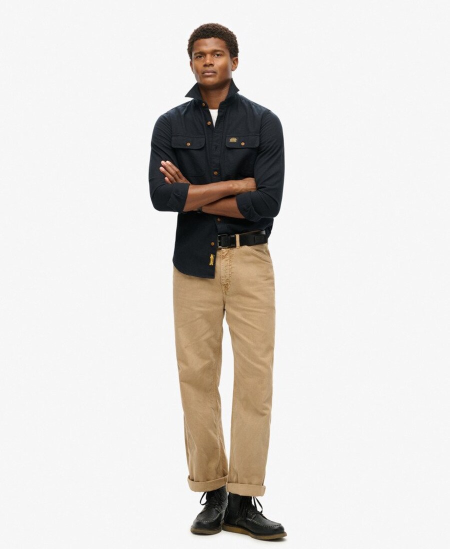 Рубашка на пуговицах классического кроя Superdry, Dark blue — фото 2