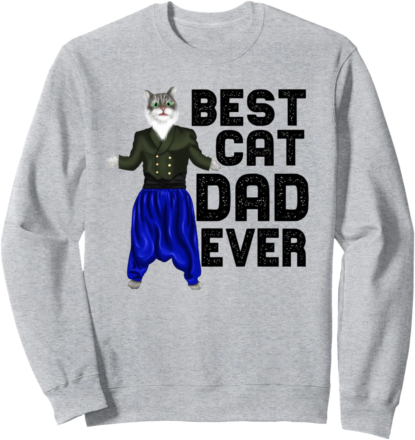 

Забавная толстовка для папы-кошатника ко Дню отца Merchants, серый