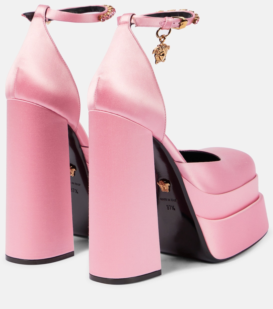 Атласные туфли-лодочки Medusa Aevitas на платформе Versace, Candy-Oro Versace — фото 3