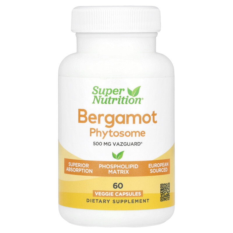 

Super Nutrition, Bergamot Phytosome, 500 mg, 60 Veggie Capsules