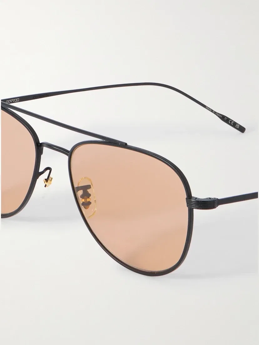 Металлические солнцезащитные очки в стиле "авиатор" Oliver Peoples, черный — фото 4