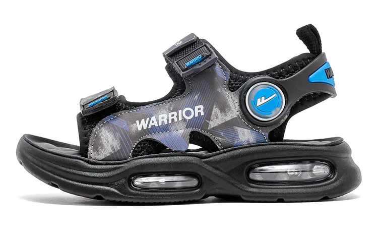 Детские сандалии из искусственной кожи, антиударные, дышащие, легкие WARRIOR, Camouflage Blue/Black/Green — фото 3
