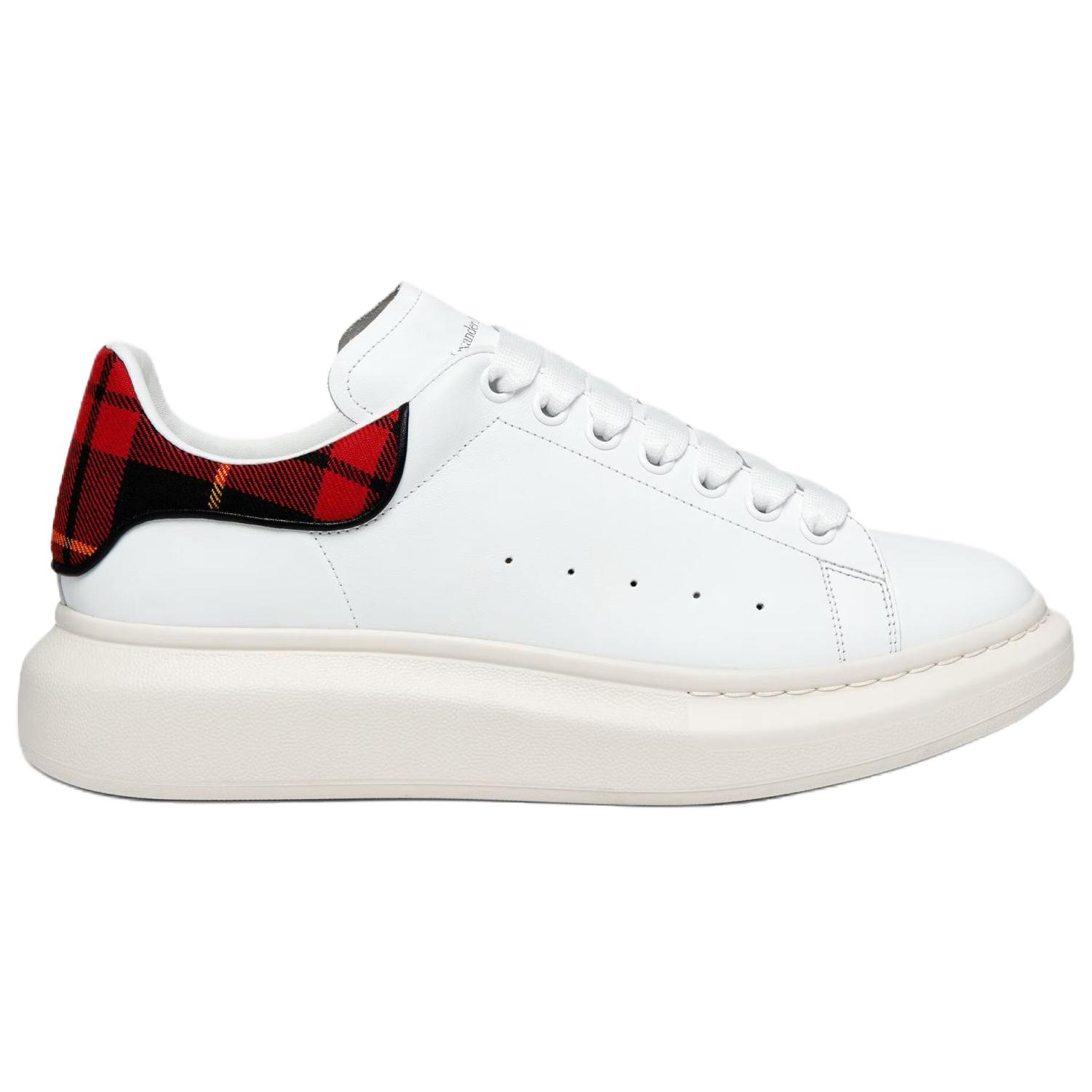 Alexander McQueen Оверсайз кроссовки из коровьей кожи Low top повседневные мужские белые красные — фото 3