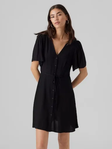 

Мини-платье Vero Moda "VMALBA SS SHORT DRESS WVN NOOS", черный