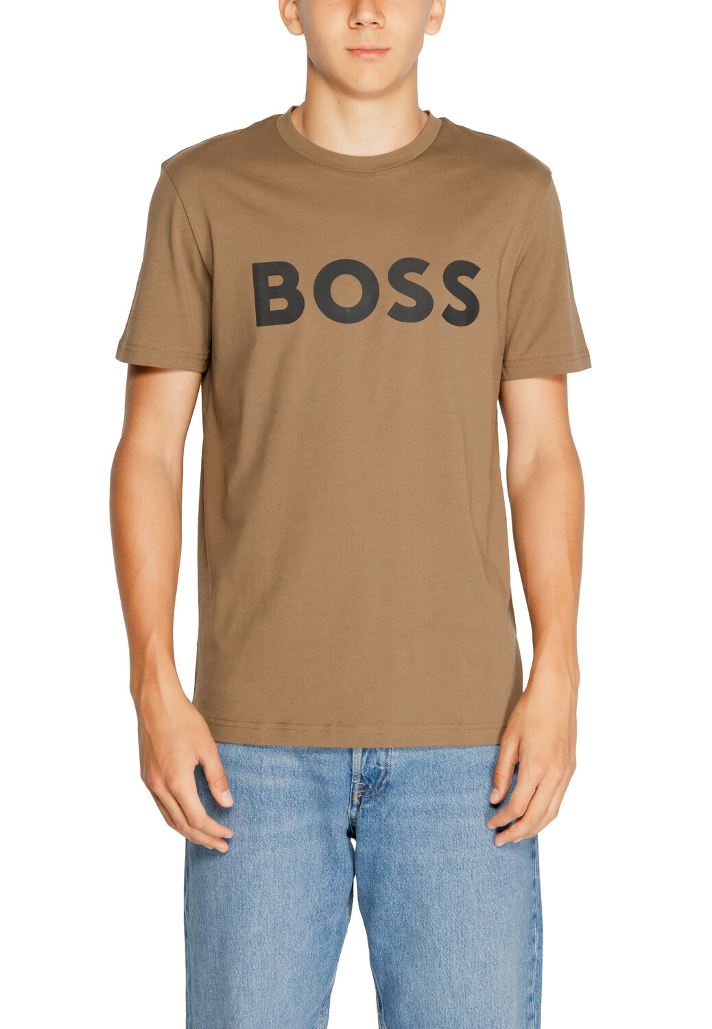 

Футболка мужская BOSS с большим логотипом, коричневый