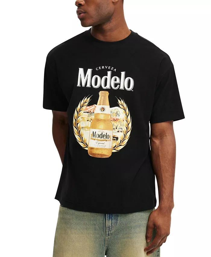 

Мужская футболка License прямого кроя Box fit Cotton On, черный