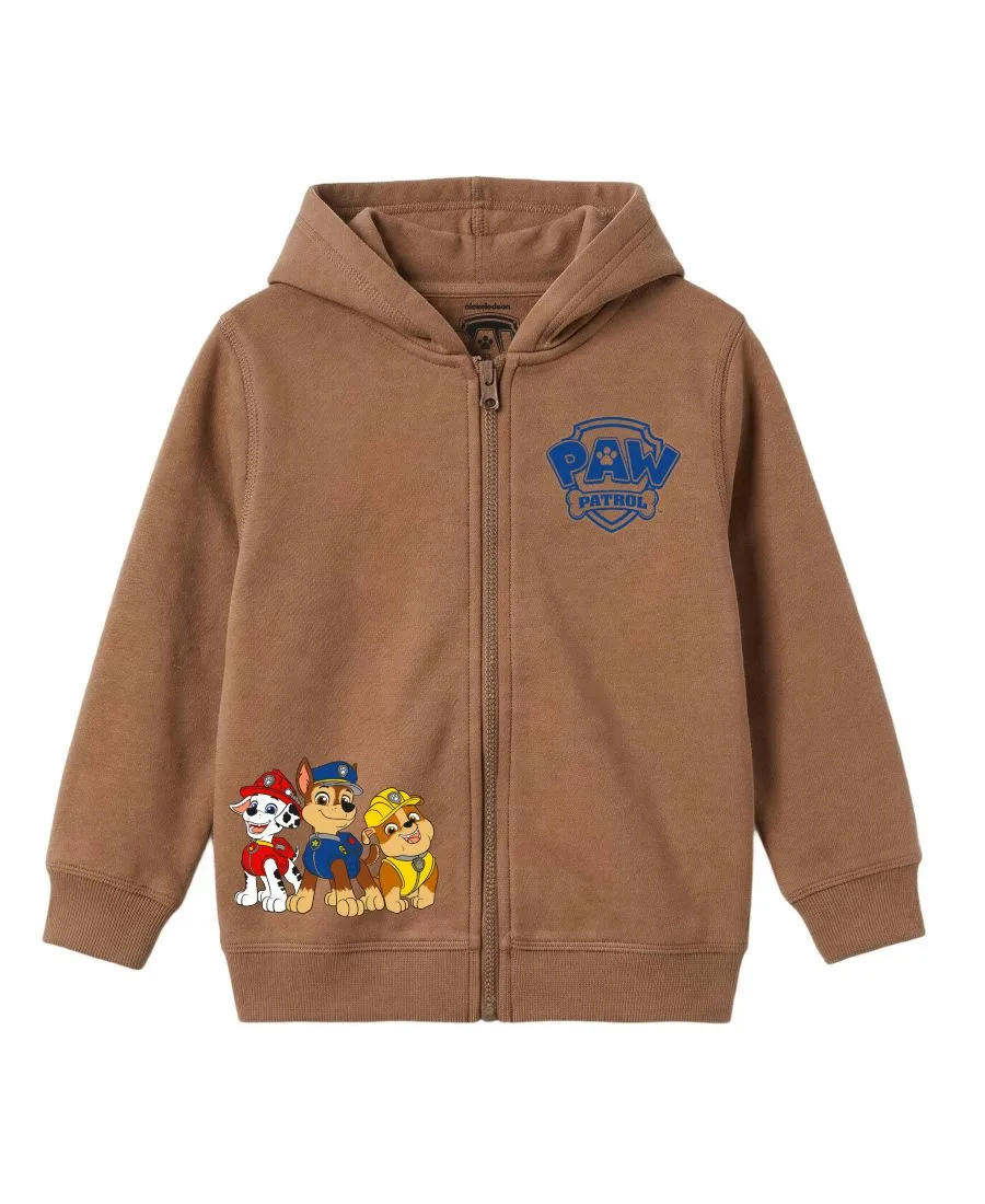 Детский комплект из 3 предметов: футболка с принтом, толстовка и шорты (2T-7) Paw Patrol, коричневый — фото 3