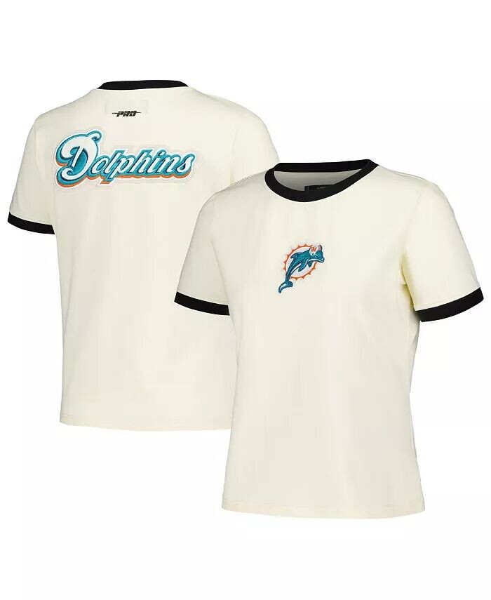 

Женская кремовая футболка Miami Dolphins Retro Classic Ringer Pro Standard